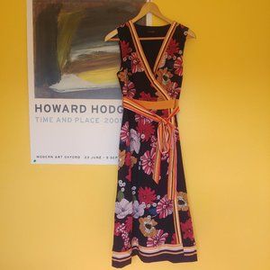 Liza Luxe Floral Wrap Dress with detachable fabric belt.